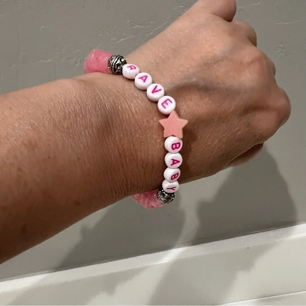 Kandi Swiftie glow in the dark festival concert bracelet RAVE BABY, OOAK